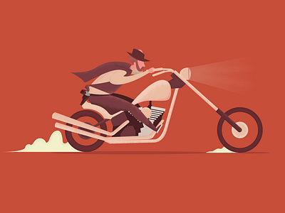 Howdy character cowboy design illustration motorcycle vector