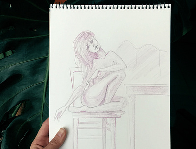Fast sketch colored pencils female female character girl sketch sketchbook