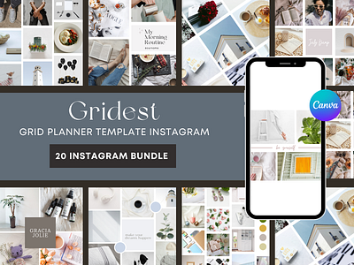 Gridest Grid Planner Instagram Canva Template app branding canva canva apps design graphic design illustration instagram logo ui