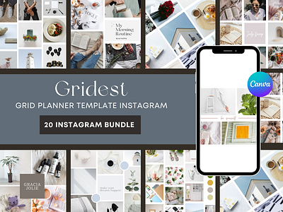 Gridest Grid Planner Instagram Canva Template