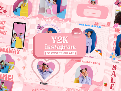 Y2K INSTAGRAM POST CANVA TEMPLATES