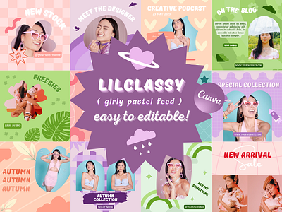 LilClassy Pastel Colors Instagram Post bright canva canva apps canva free canva pro canva templates freebies fun instagram instagram canva sale instagram post instagram post canva instagram template pastel pastel retro retro retro template template y2k