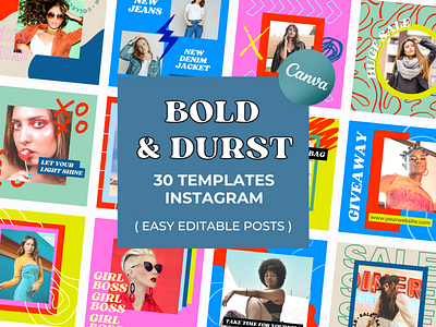 Bold & Durst Canva Instagram Post Templates app branding canva canva apps design graphic design illustration instagram logo template templates