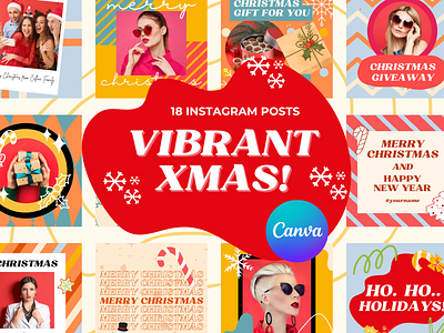 Vibrant XMAS Canva Instagram Post Templates