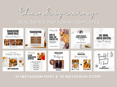 Thanksgiving Canva Instagram Post & Stories Templates