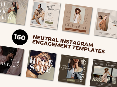 Neutral Instagram Engagement Templates