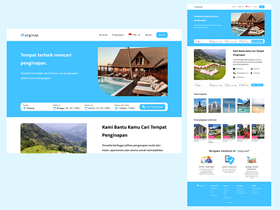 Manginap - Hotel Booking Landing Page booking hotel landing page ui ui design ui ux ux ux design web