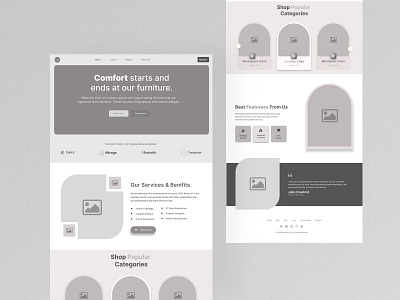 Wireframe design for furniture website