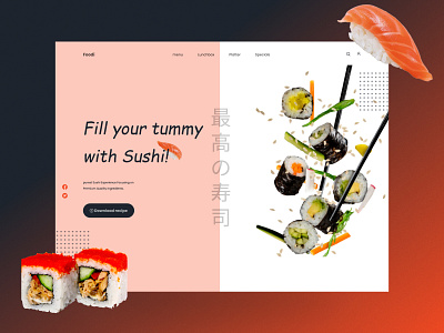 Sushi/food landing page Header design