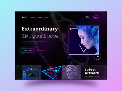 NFT landing page/ NFT header design graphic design ui