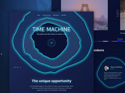 Concept for the Time Machine info page comments concept info landing time machine time period web