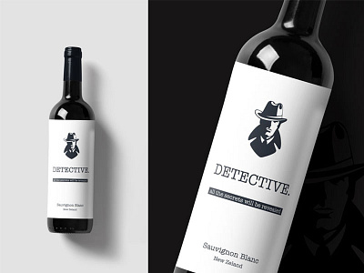 wine "Detective" bottle detective label red wine