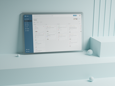 3D mockup - Blender 3d app blender design kanban management tool mockup product design