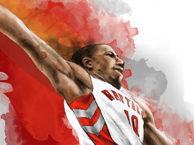 Demar Derozan basketball illustration nba raptors