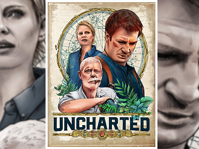 Uncharted fan film poster alternative movie poster illustration movie poster nathan drake nathan fillion naughty dog pencil drawing uncharted