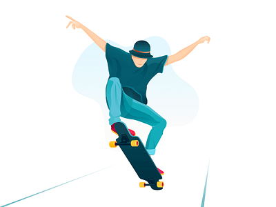 Skater boy app design flat design icon illustration ui ux