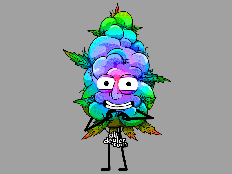 Trippy bud / gifdealer.com 2d 420 animation animation 2d cannabis character cogollo gif gifdealer hierba illustration loop marihuana motion personaje smoke smokes sticker trippy weed