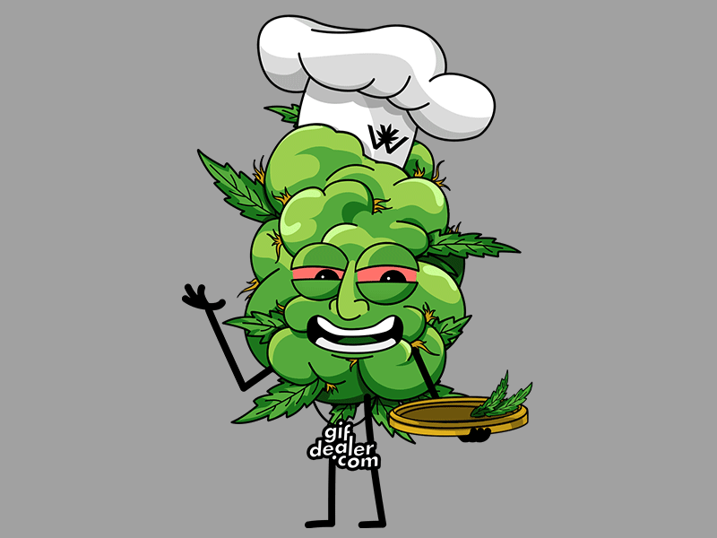 Chef bud - gifdealer.com 2d 420 animation bud cannabis character chef cogollo food gif gifdealer hierba illustration loop marihuana marijuana motion sticker weed