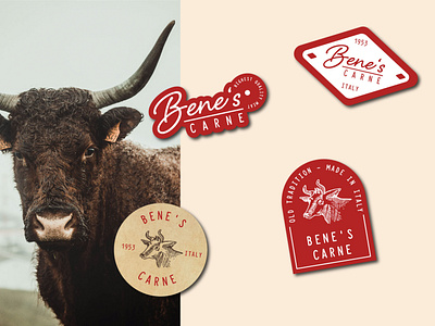 Bene's Carne Butcher Logo Variations/ Stickers