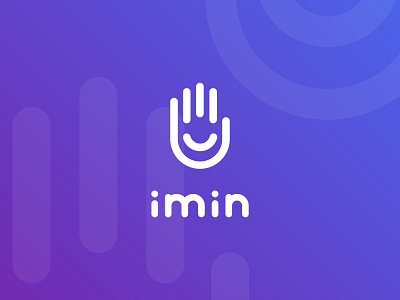 IMIN. Logo Design. app logo app visual branding graphic design hand hand logo high five logo smile logo social media logo ui