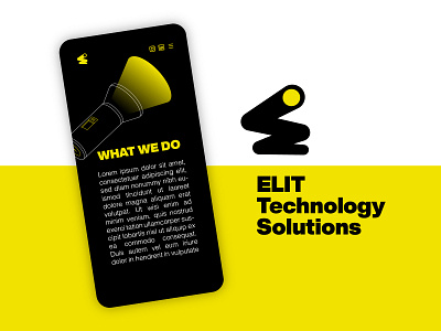 ELIT. Technology Solutions. Logo. about us brand visual branding design flashlight graphic design light logo mobile ui ux visual identity web logo what we do