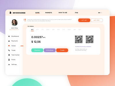 BIR EXCHANGE. Wallets. crypto wallet crypto web crypto website design exchange website graphic design logo trade ui ux wallets web web design