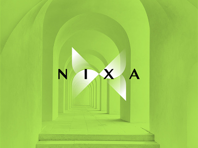 NIXA. Interior Design Company. Branding #2 black and green branding butterfly form and space graphic design green logo sharp green space