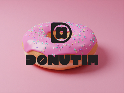 DONUTIM. Visual Identity. black and pink branding cookie logo cookies design dessert donut shop graphic design kpop logo nft pink sweet nft