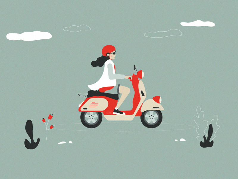 Bike Ride bicycle bike flat design gif girl illustration ride woman