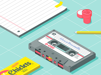 90s vibe 90s cassette illustration ilustracion paper retro vibe vintage