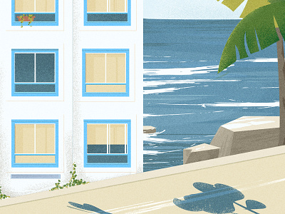 Fresh air art building design illustration sea shore summer vector