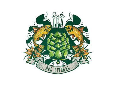 IPA Del Litoral beer drinks fish hop illustration ipa