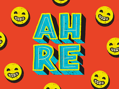 Ah, re. chalk fun illustration lettering smile text type