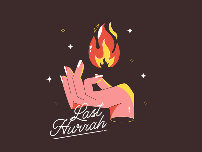 Last Hurrah fire hand illustration music song vector
