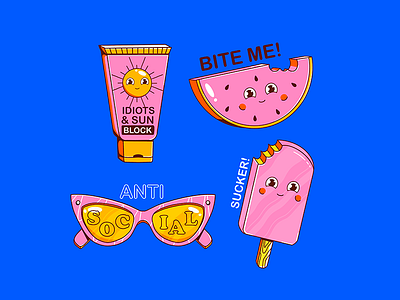 Summer design ice cream icon illustration summer vector watermelon