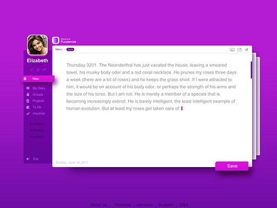Note Project ui app design note office purple ui word