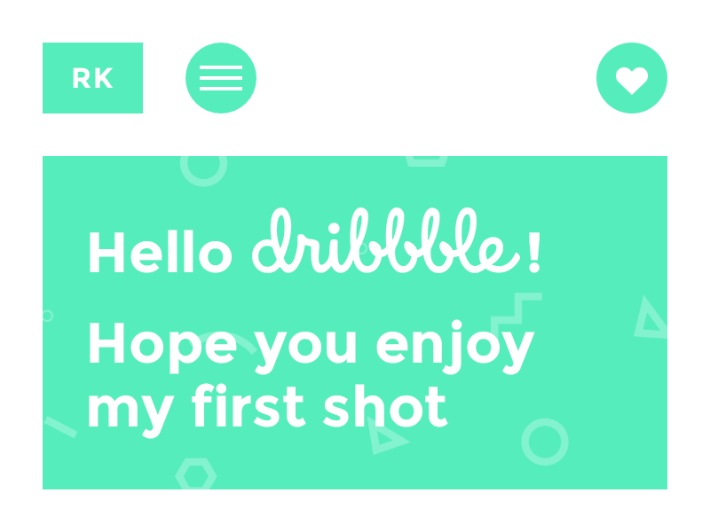 Hello Dribbble! animation debut dribbble flat gif green hello portfolio thank you ux website welcome