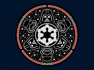 Dark Side amaziograph hand drawn illustration logo design mandala pattern rough round space star wars starship starwars