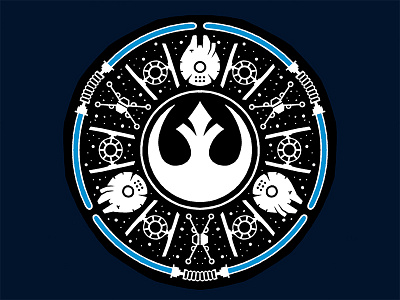 Vroom-Vroom Pew-Pew amaziograph hand drawn illustration logo design mandala pattern rough round space star wars starship starwars