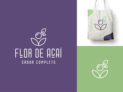 Flor de Açaí • Concept açaí branding brazil color design flat icon logo typography vector