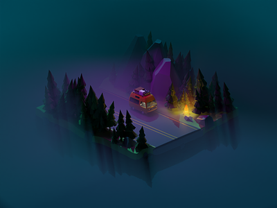 3D Scary campfire story / Blender 3.0.1 3d animation blender illustration motion graphics