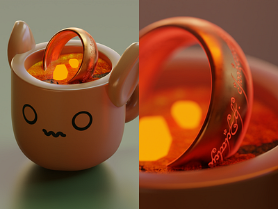 Cute Cup NFT / One Ring in Blender designisjustform illustration nft