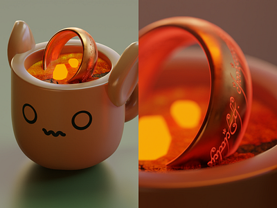 Cute Cup NFT / One Ring in Blender