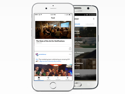Feed update android cards explore feed ios news