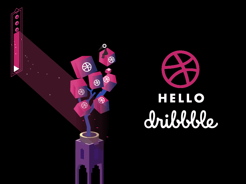 Hello Dribbble! ae debut illustration monument