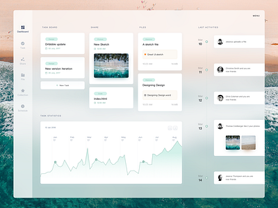 🏖️Dashboard backgroundblur clean dashboard macos sea ui ux web