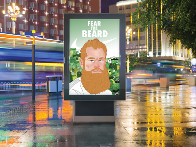 Fear the Beard adobe xd billboards cartoon design doodle drawing football illustration oregon personal project photoshop poster