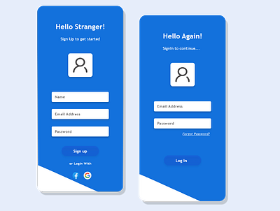 Sign Up & Login - Mobile UI login login page mobile sign up sign up page ui