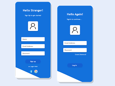 Sign Up & Login - Mobile UI