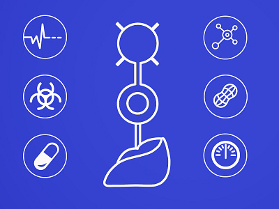 Probes for health optimization branding icons illustration